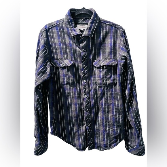 Tobacco Other - Tobacco Schecter Collab 100% Cotton Long Sleeve Striped Flannel Size XL